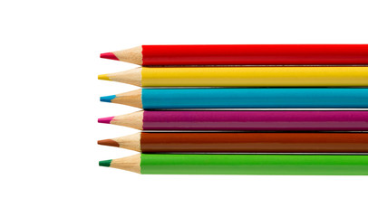 Pencil colored isolated on white background.