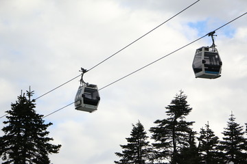 ski lift in mountains