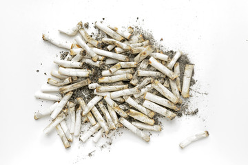 A Close-Up Of Cigarette Burns On White Background