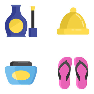  Household Accessories Flat Icons Pack