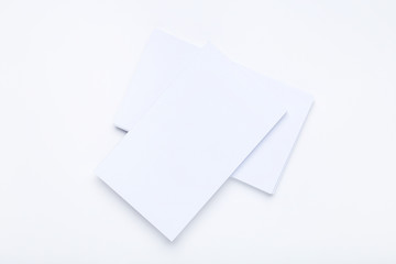 Blank business cards on white background