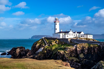 Fototapeta na wymiar Fanad Head Lighthouse at Fanad Point in County Donegal, Republic of Ireland