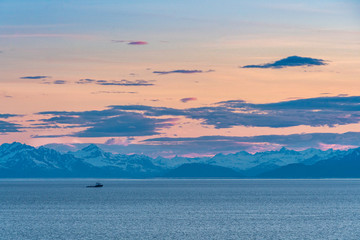 View from cruising the cook inlet from the Anchorage.