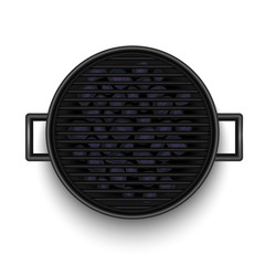 Barbecue Grill Top View in Realistic Style