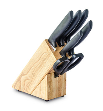 Set of kives isolated on white background