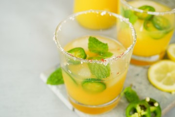 Spicy Mango Margarita, selective focus