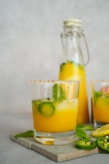 Spicy Mango Margarita, selective focus