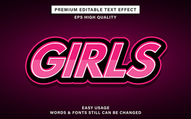girls text effect