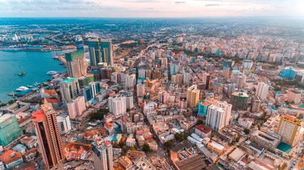 Foto op Plexiglas aerial view of the haven of peace, city of Dar es Salaam © STORYTELLER