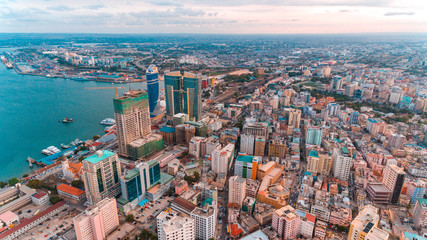 aerial view of the haven of peace, city of Dar es Salaam