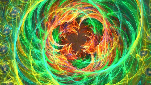 Fractal loop background with abstract shapes. High detailed loop