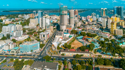 Obraz na płótnie Canvas aerial view of the haven of peace, city of Dar es Salaam