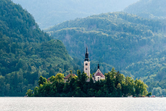Bled Island on Lake Bled in Slovenia