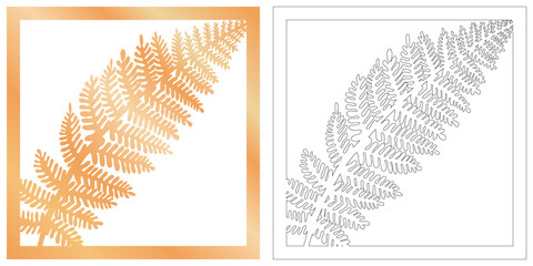 Laser cut of tropical leaf for decorative design. Tropical exotic isolated design. Jungle leaf plotter cutting. Vector laser cut panel. Wood panel for home interior.