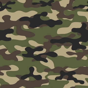  Camouflage repeat print on textiles. Vector