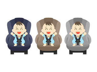 チャイルドシートに座る男の子のイラスト