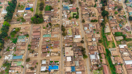 Fototapeta na wymiar aerial view of the morogoro town