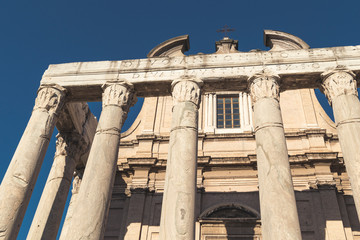 Details of the ruins of the Roman forum in Rome