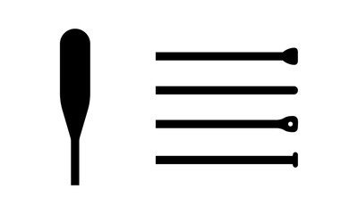 Isolated element of wooden oar or paddle