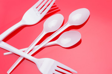 white and plastic food cutlery