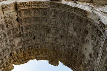Details of the ruins of the Roman forum in Rome