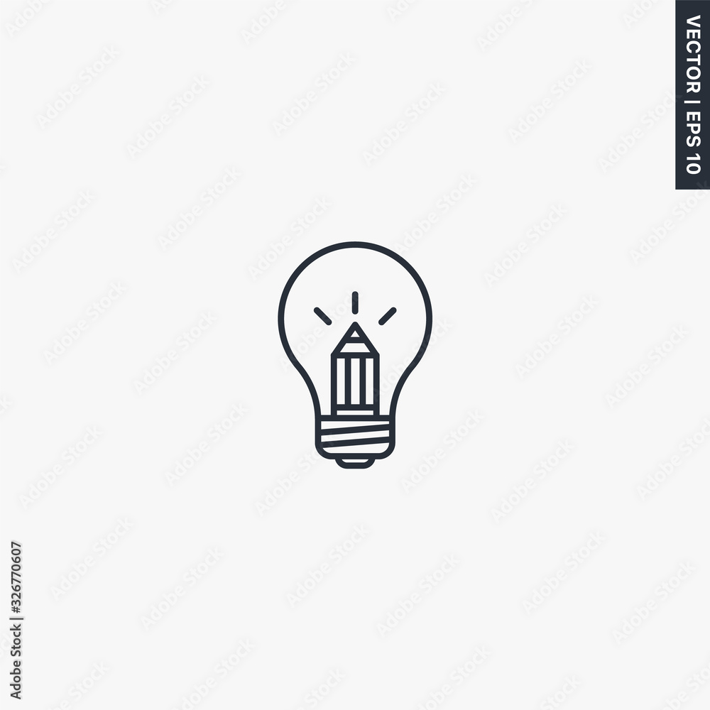 Poster creative, linear style sign for mobile concept and web design