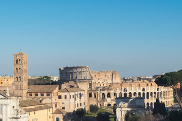 Fototapeta na wymiar Details of the ruins of the Roman forum in Rome