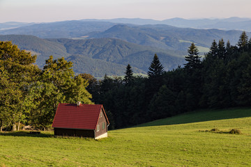 Summer landscape in the mountains.  Slovakia,  Trencin region, near Klacno