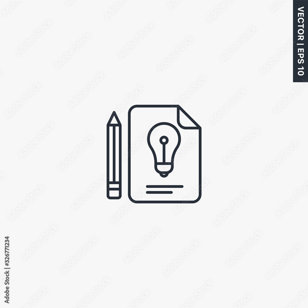 Poster draw idea, linear style sign for mobile concept and web design