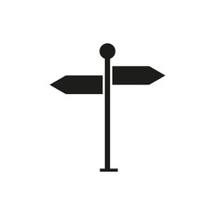 The signpost icon vector, solid illustration, pictogram isolated on white
