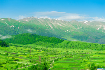 Fototapeta na wymiar Beautiful landscapes - mountains and meadows on a sunny summer day, Armenia