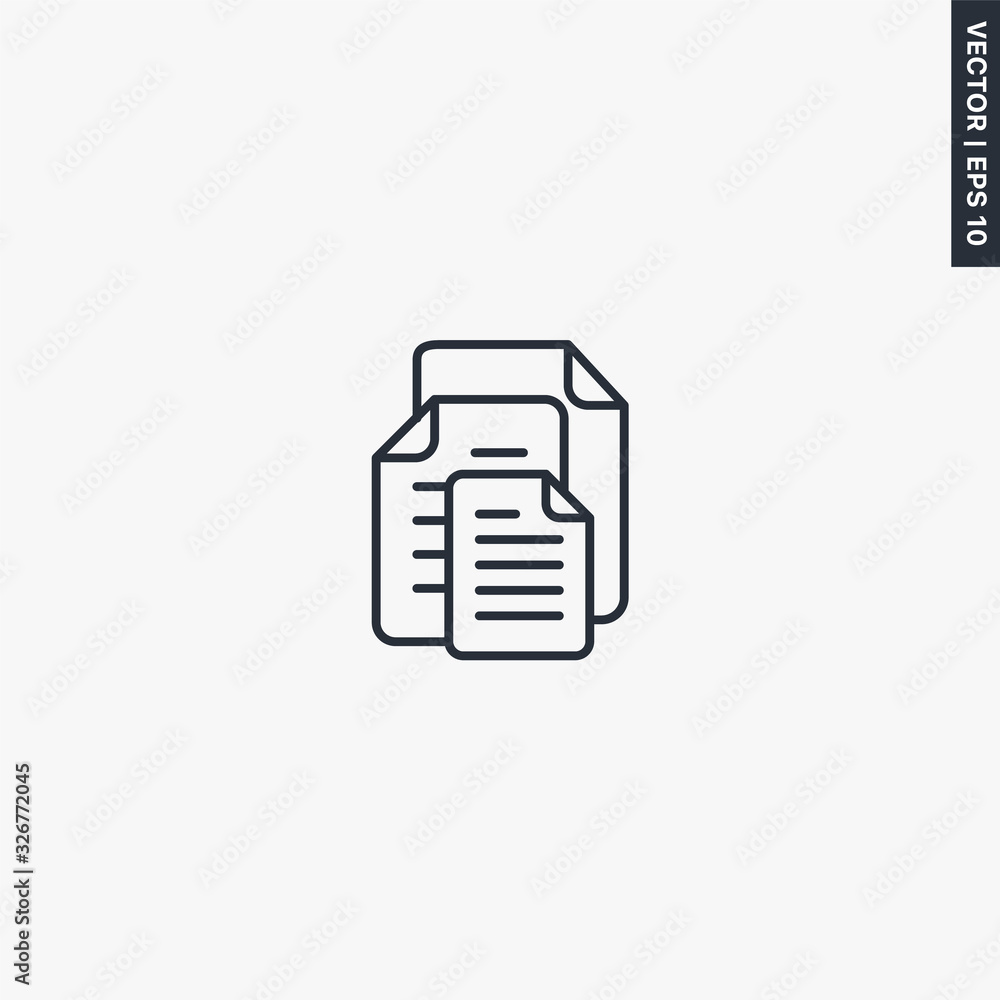 Poster formats sheets, linear style sign for mobile concept and web design