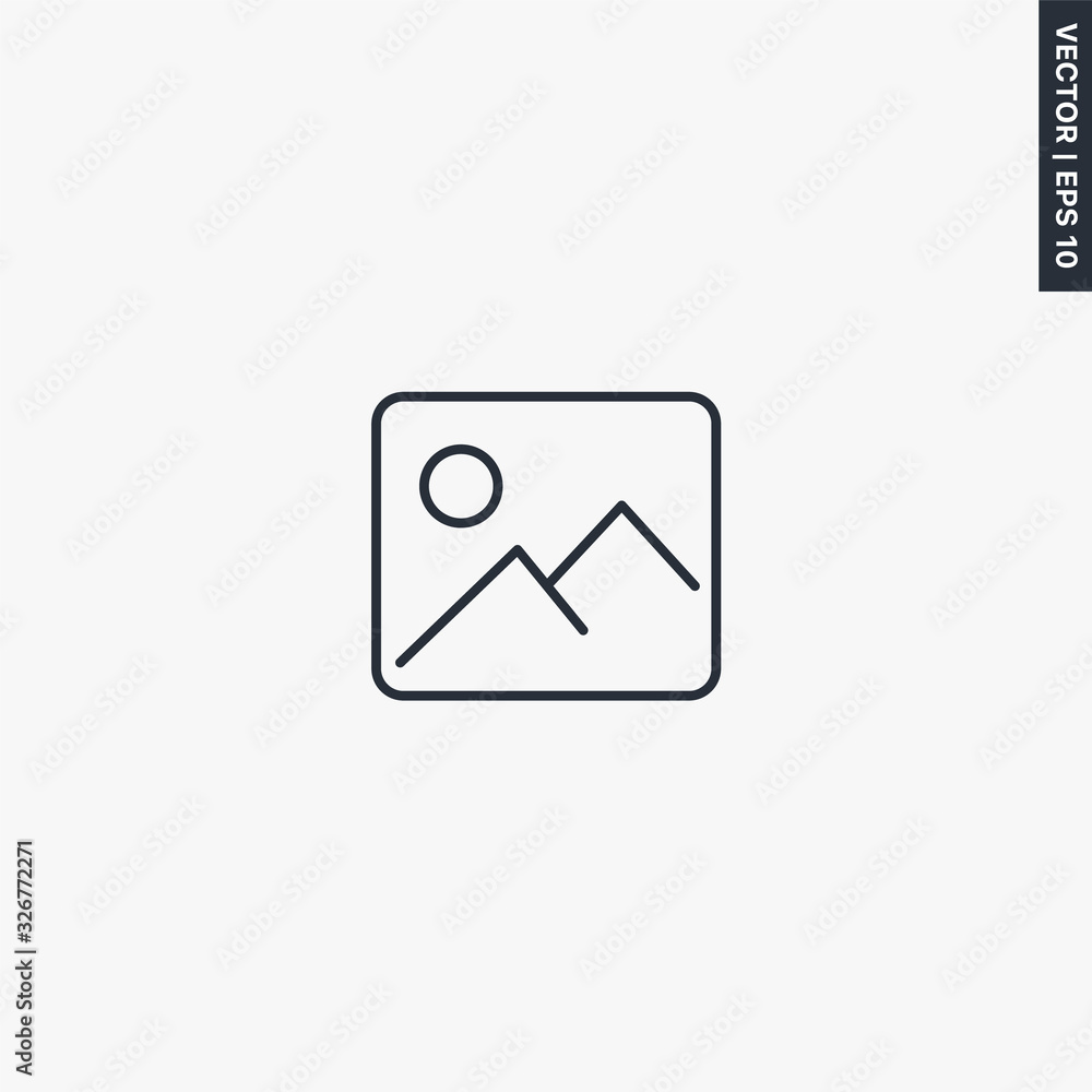 Poster image, linear style sign for mobile concept and web design