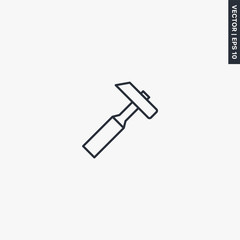 Hammer, linear style sign for mobile concept and web design