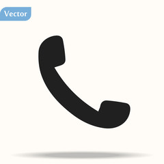 Phone icon in trendy flat style isolated on grey background. Handset icon with waves. Telephone symbol for your design, logo, UI. Vector illustration