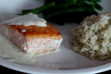 Saumon crème ciboulette