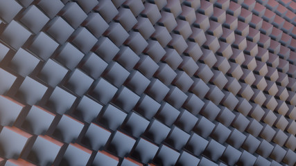 Abstract digital background mad of 3d cubes. 3d Rendering.