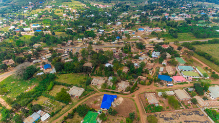 Fototapeta na wymiar aerial view of the morogoro town