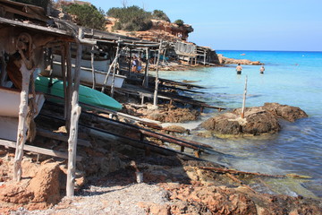 Cala Saona that is one of the most beautiful beaches of Ibiza with its crystal clear water
