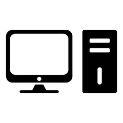 desktop computer icon vector template