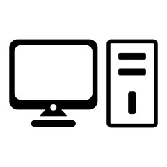 desktop computer icon vector template