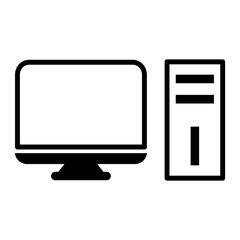 desktop computer icon vector template