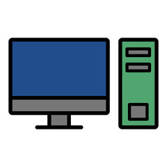 desktop computer icon vector template