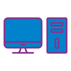 desktop computer icon vector template