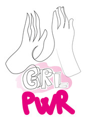 One continuous line drawing of  woman motivational slogan. illustration of Feminism quote.