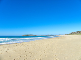 Fototapeta na wymiar Nelson Bay Beach in Port Stephens near Newcastle Beach in New South Wales Australia