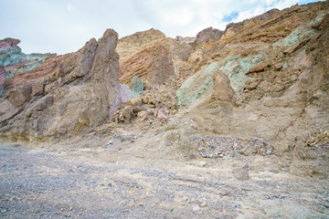 hikink the golden canyon - gower gulch circuit in death valley, california, usa