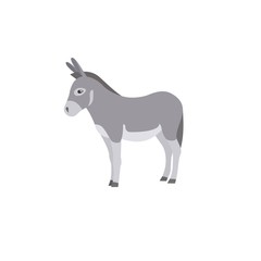 Small cartoon donkey. Isolated vector illustration.