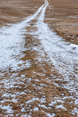 snow on a path