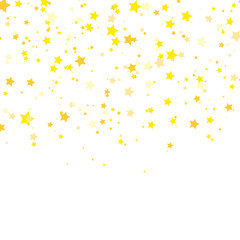 Gold Star Vector. Shine confetti pattern. Vector.